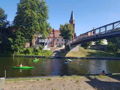 Blick auf einen Fluss in der Nähe der Ferienwohnung