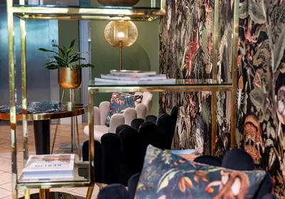 Ein Sitzbereich in der Unterkunft Hotel Carolinenhof