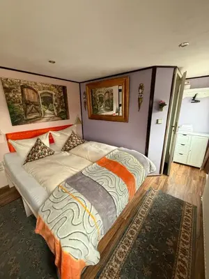 Ein Bett oder Betten in einem Zimmer der Unterkunft Schiffspension Luise