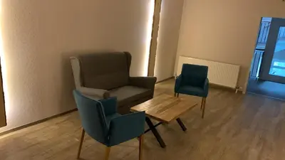 Ein Sitzbereich in der Unterkunft Landhotel Felchow