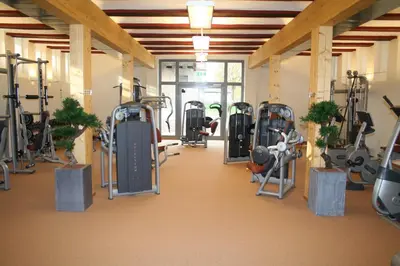 Das Fitnesscenter und/oder die Fitnesseinrichtungen in der Unterkunft Schloss und Gut Liebenberg