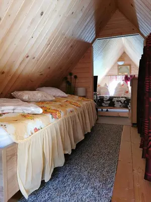 Ein Bett oder Betten in einem Zimmer der Unterkunft Ferienhaus mit mediterraner Terrasse