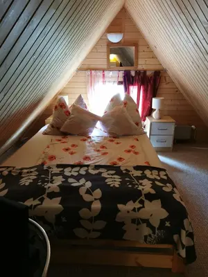 Ein Bett oder Betten in einem Zimmer der Unterkunft Ferienhaus mit mediterraner Terrasse