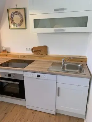 Küche/Küchenzeile in der Unterkunft Ferienappartement am See III