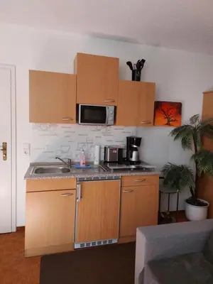 Küche/Küchenzeile in der Unterkunft Apartment Blütenstadt Werder im Souterraine