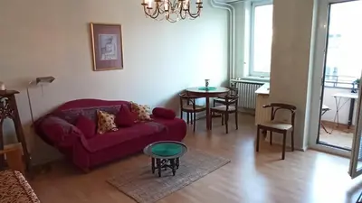 Ein Sitzbereich in der Unterkunft Sybel