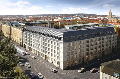 Ein allgemeiner Blick auf Potsdam oder ein Stadtblick von des Hotels aus