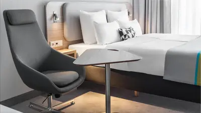 Ein Bett oder Betten in einem Zimmer der Unterkunft Holiday Inn Express & Suites - Potsdam by IHG