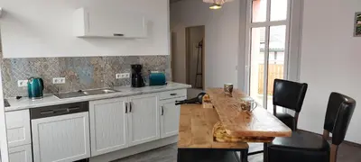 Küche/Küchenzeile in der Unterkunft Modernes wohnen im alten Beelitz Wohnung 2