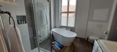 Ein Badezimmer in der Unterkunft Modernes wohnen im alten Beelitz Wohnung 2