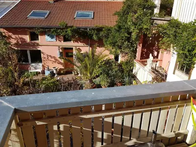 Ein Balkon oder eine Terrasse in der Unterkunft Modernes wohnen im alten Beelitz Wohnung 1