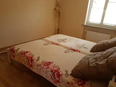 Ein Bett oder Betten in einem Zimmer der Unterkunft Modernes wohnen im alten Beelitz Wohnung 1