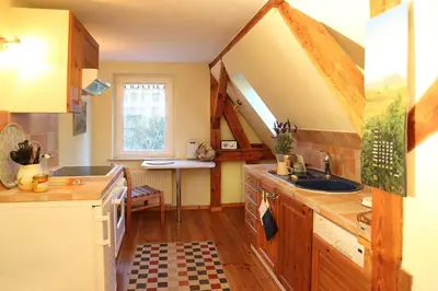 Küche/Küchenzeile in der Unterkunft Maisonette