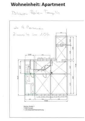 Grundriss der Unterkunft Blaue Perle Templin