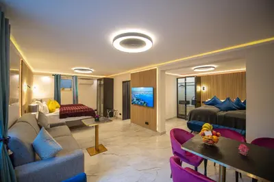 Ein Bett oder Betten in einem Zimmer der Unterkunft Villa Tropicana Berlin Potsdam