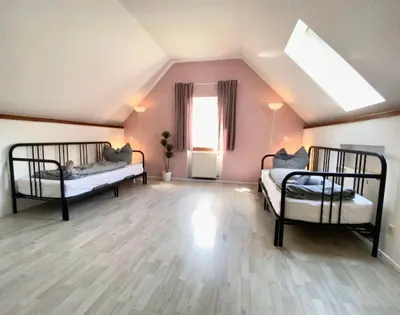 Ein Bett oder Betten in einem Zimmer der Unterkunft Ruhige Ferienwohnung auf Pferdehof