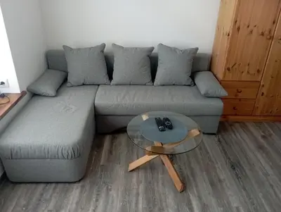 Ein Sitzbereich in der Unterkunft Ferienwohnung Schmenkel
