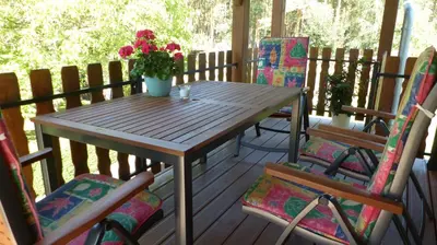 Ein Balkon oder eine Terrasse in der Unterkunft Amselgarten