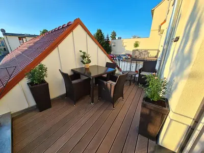 Ein Balkon oder eine Terrasse in der Unterkunft Altstadtapartments Werder