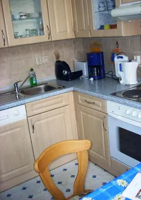 Küche/Küchenzeile in der Unterkunft Ferienwohnung Marienkäfer