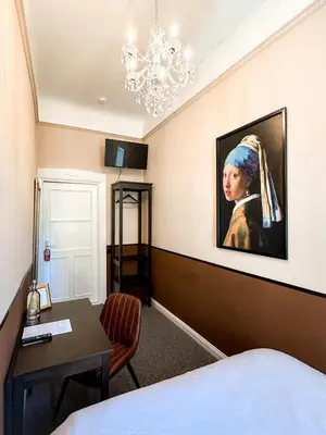 Ein Bett oder Betten in einem Zimmer der Unterkunft Pension Am Park