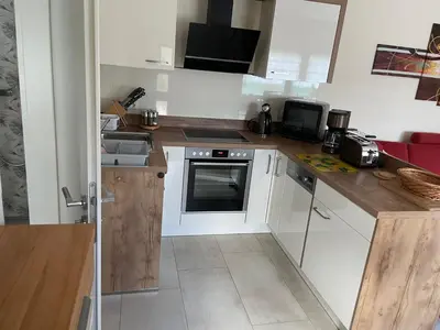 Küche/Küchenzeile in der Unterkunft Ferienwohnung Arthur