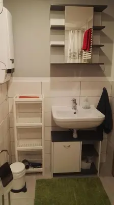 Ein Badezimmer in der Unterkunft Ferienhaus Pauline am See