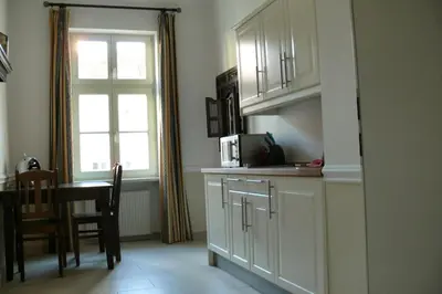 Küche/Küchenzeile in der Unterkunft Honigmond Boutique Hotel