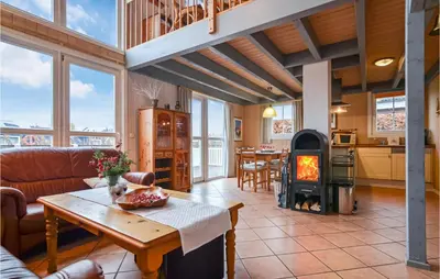 Ein Sitzbereich in der Unterkunft Ferienhaus Am Schilfhaus L