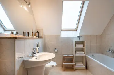 Ein Badezimmer in der Unterkunft Ferienwohnung im grünen Mühlenbeck-nahe Berlin