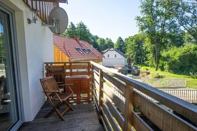 Ein Balkon oder eine Terrasse in der Unterkunft Hirtenhaus 28b Erdgeschoss
