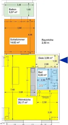 Grundriss der Unterkunft Ferienwohnung Maja-Katharina