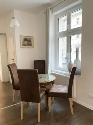 Ein Sitzbereich in der Unterkunft Ferienwohnung Kamrath