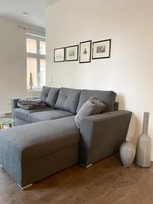 Ein Sitzbereich in der Unterkunft Ferienwohnung Kamrath