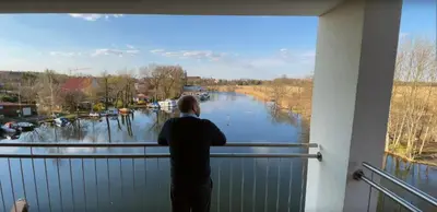 Blick auf einen Fluss in der Nähe der Ferienwohnung