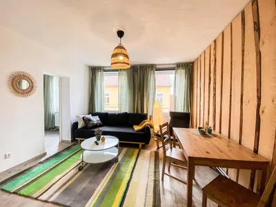 Ein Sitzbereich in der Unterkunft BetterBeds Brandenburg