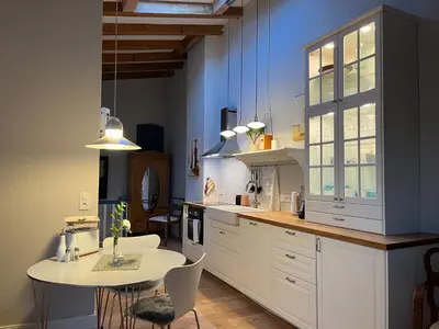 Küche/Küchenzeile in der Unterkunft Ferienwohnungen an der Stadtvilla Rheinsberg