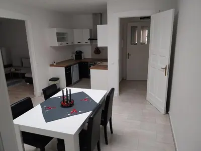 Küche/Küchenzeile in der Unterkunft Ferienwohnung Lindenblick