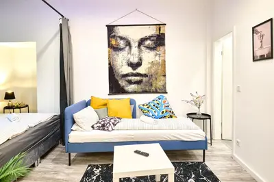 Ein Sitzbereich in der Unterkunft Blue Chili Apartments Prenzlauer Berg