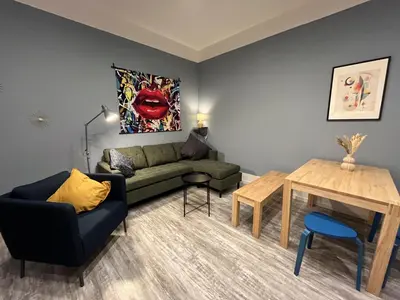 Ein Sitzbereich in der Unterkunft Blue Chili Apartments Prenzlauer Berg
