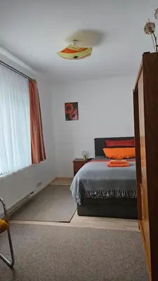 Ein Bett oder Betten in einem Zimmer der Unterkunft Ferienwohnung 