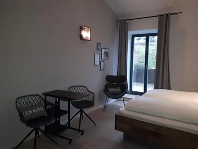 Ein Bett oder Betten in einem Zimmer der Unterkunft Pension in der Alten Mälzerei