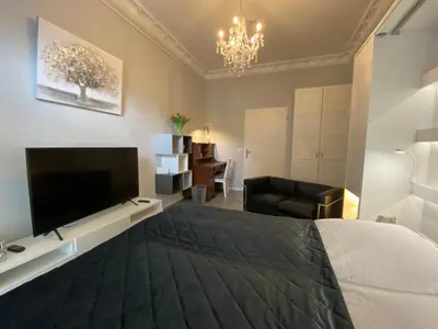 TV/Unterhaltungsangebot in der Unterkunft Apartment Glasower 31