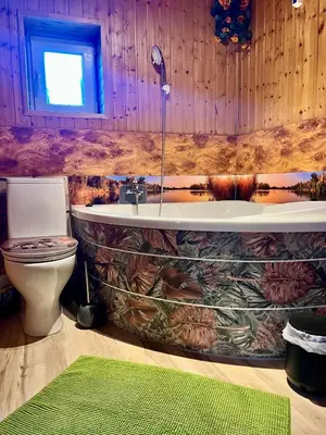 Ein Badezimmer in der Unterkunft Norwegisches Holzhaus