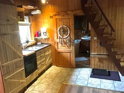 Küche/Küchenzeile in der Unterkunft Norwegisches Holzhaus