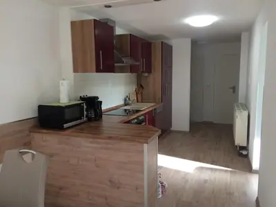 Küche/Küchenzeile in der Unterkunft Ferienwohnungsvermietung Leitel