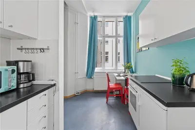 Küche/Küchenzeile in der Unterkunft Holiday 33 Apartments EFG Schönhauser Allee mit Balkon