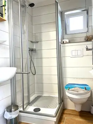 Ein Badezimmer in der Unterkunft Ferienhaus am See