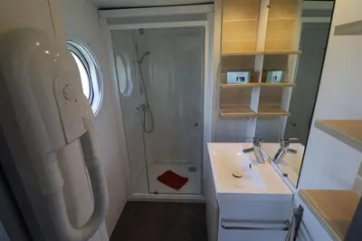 Ein Badezimmer in der Unterkunft Landgut Voigtsmühle