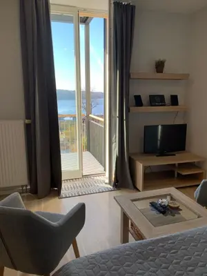 TV/Unterhaltungsangebot in der Unterkunft Einraumapartment mit Seeblickbalkon